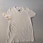 White V-Neckline Shortsleeve TShirt - Medium